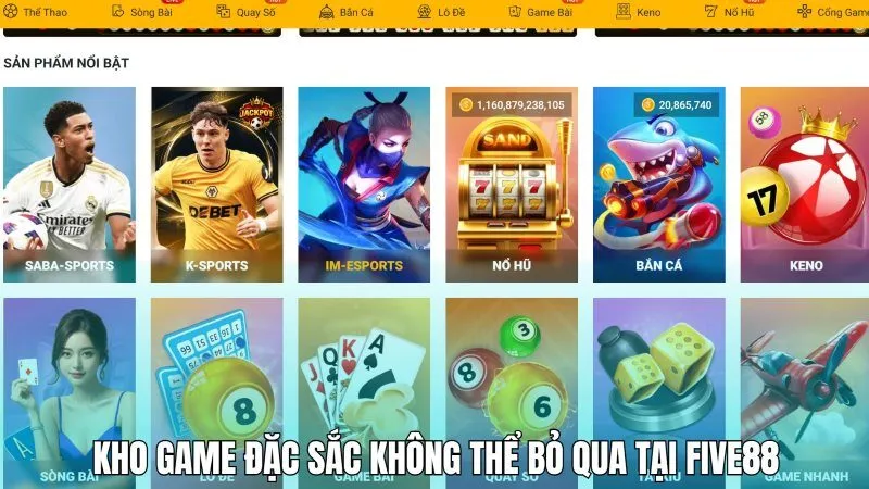 Kho game đặc sắc của nhà cái Five 88 bạn không nên bỏ qua
